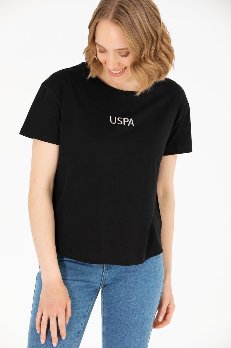 Kadın Siyah Bisiklet Yaka Tişört