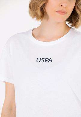 Kadın Beyaz Bisiklet Yaka Tişört - 50266326088