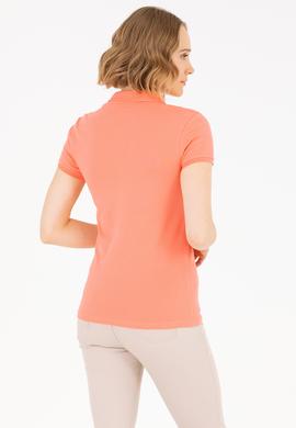 Kadın Somon Basic Polo Yaka Tişört - 50266348136