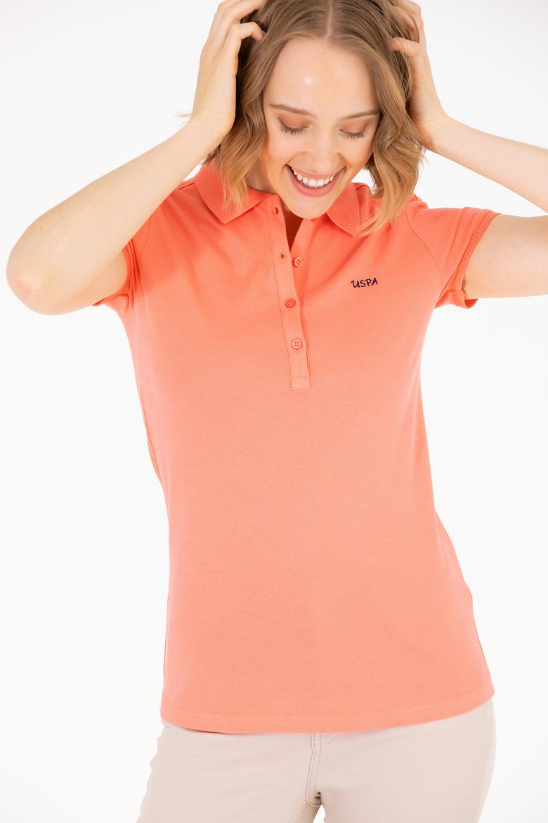 Kadın Somon Basic Polo Yaka Tişört - 50266348136