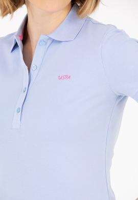 Kadın Mavi Basic Polo Yaka Tişört - 50266348153