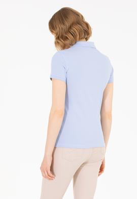 Kadın Mavi Basic Polo Yaka Tişört - 50266348153