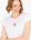 Kadın Beyaz Bisiklet Yaka Tişört