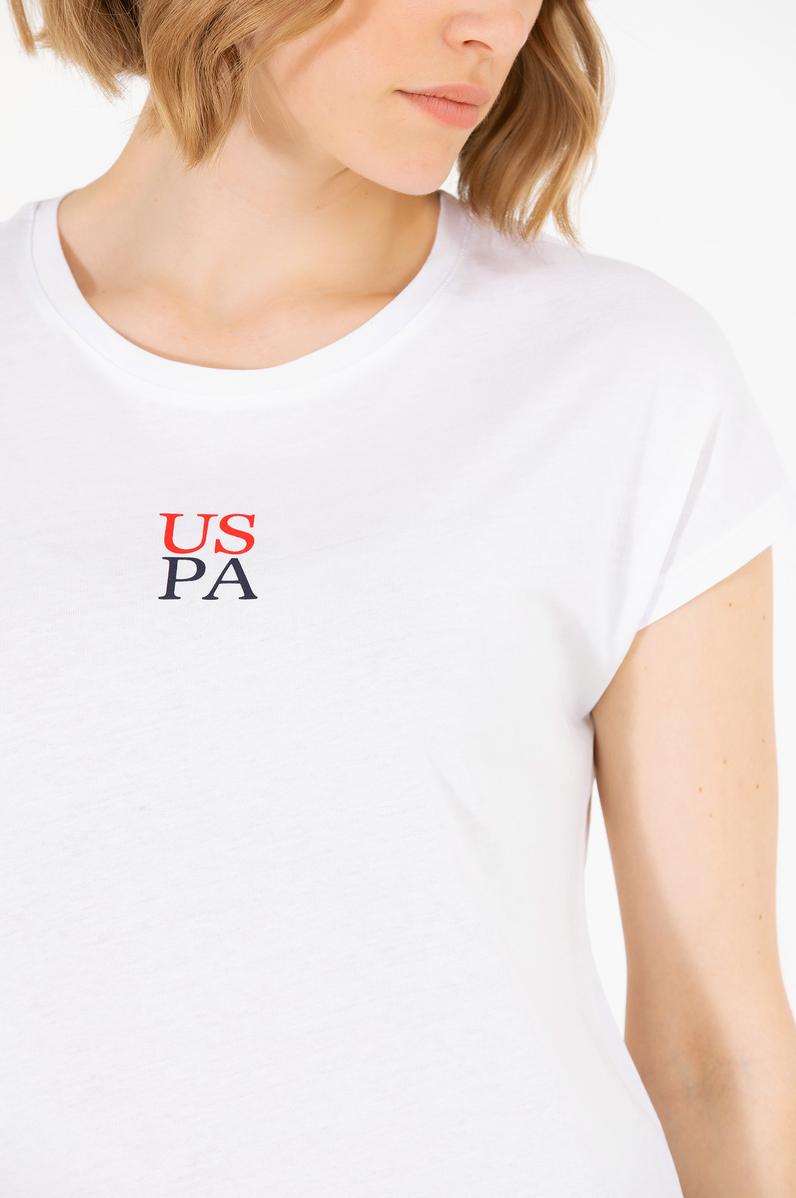 Kadın Beyaz Bisiklet Yaka Tişört