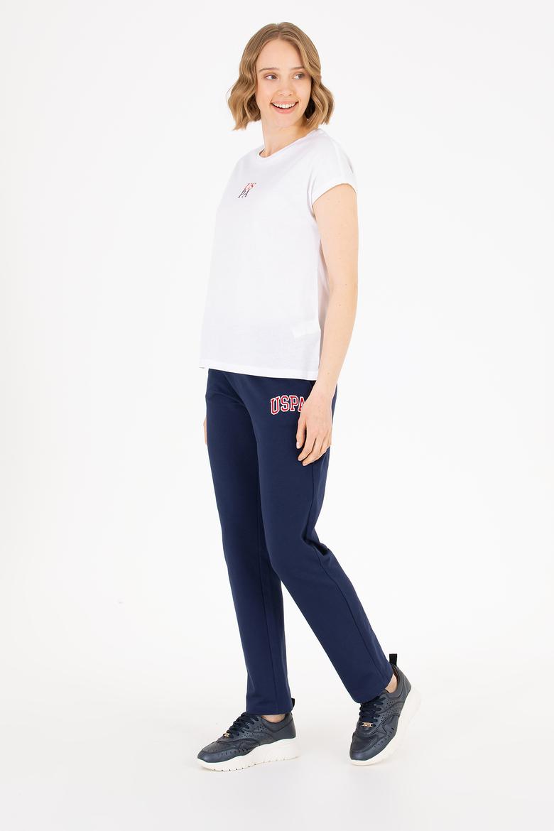 Kadın Beyaz Bisiklet Yaka Tişört - 50267008020