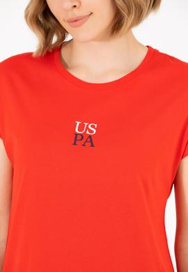 Kadın Kırmızı Bisiklet Yaka Tişört - 50267008029