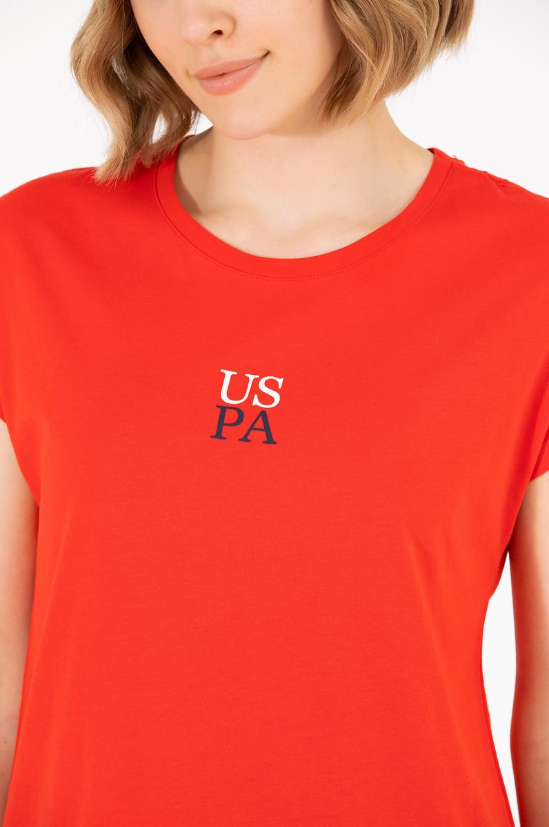 Kadın Kırmızı Bisiklet Yaka Tişört