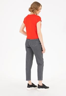 Kadın Gri Mom Fit Jean Pantolon - 50269342005