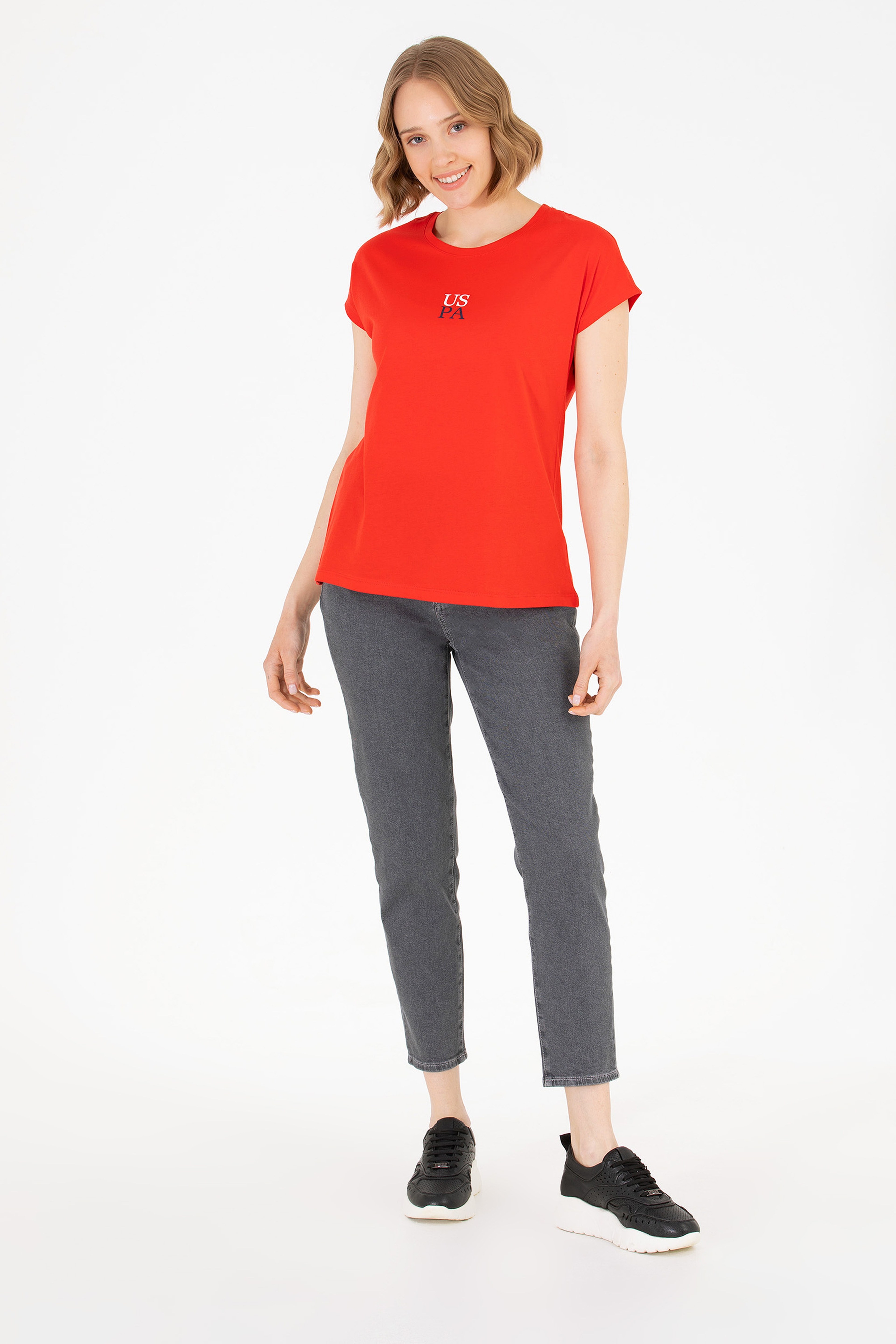 Kadın Gri Mom Fit Jean Pantolon - Image 1