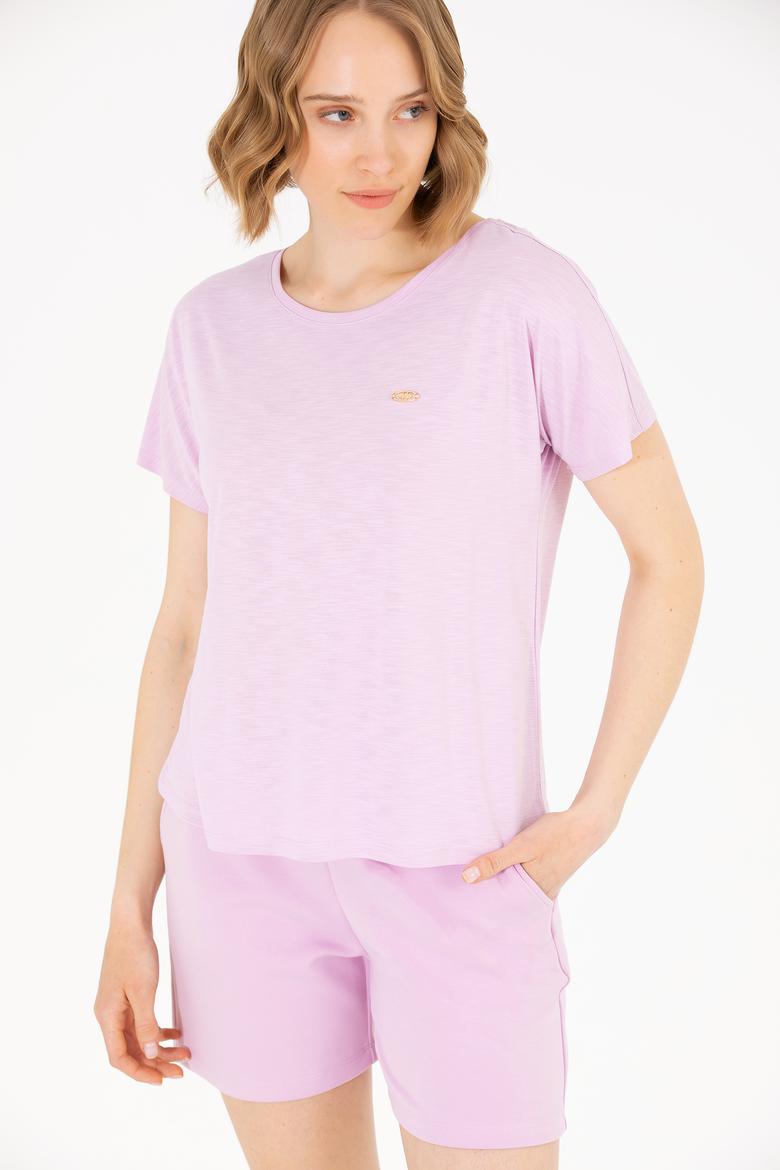 Kadın Manolya Bisiklet Yaka Tişört - 50270121005