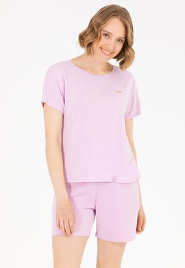 Kadın Manolya Bisiklet Yaka Tişört - 50270121005