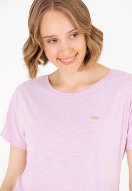 Kadın Manolya Bisiklet Yaka Tişört - 50270121005