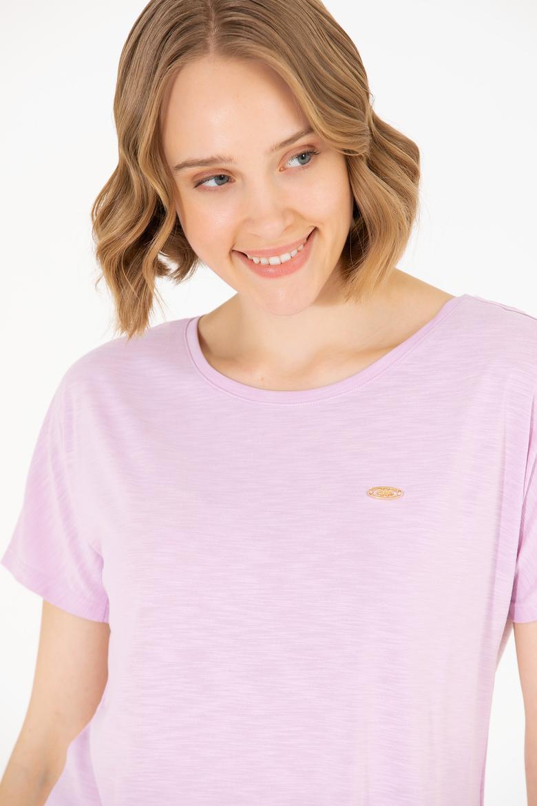 Kadın Manolya Bisiklet Yaka Tişört - 50270121005