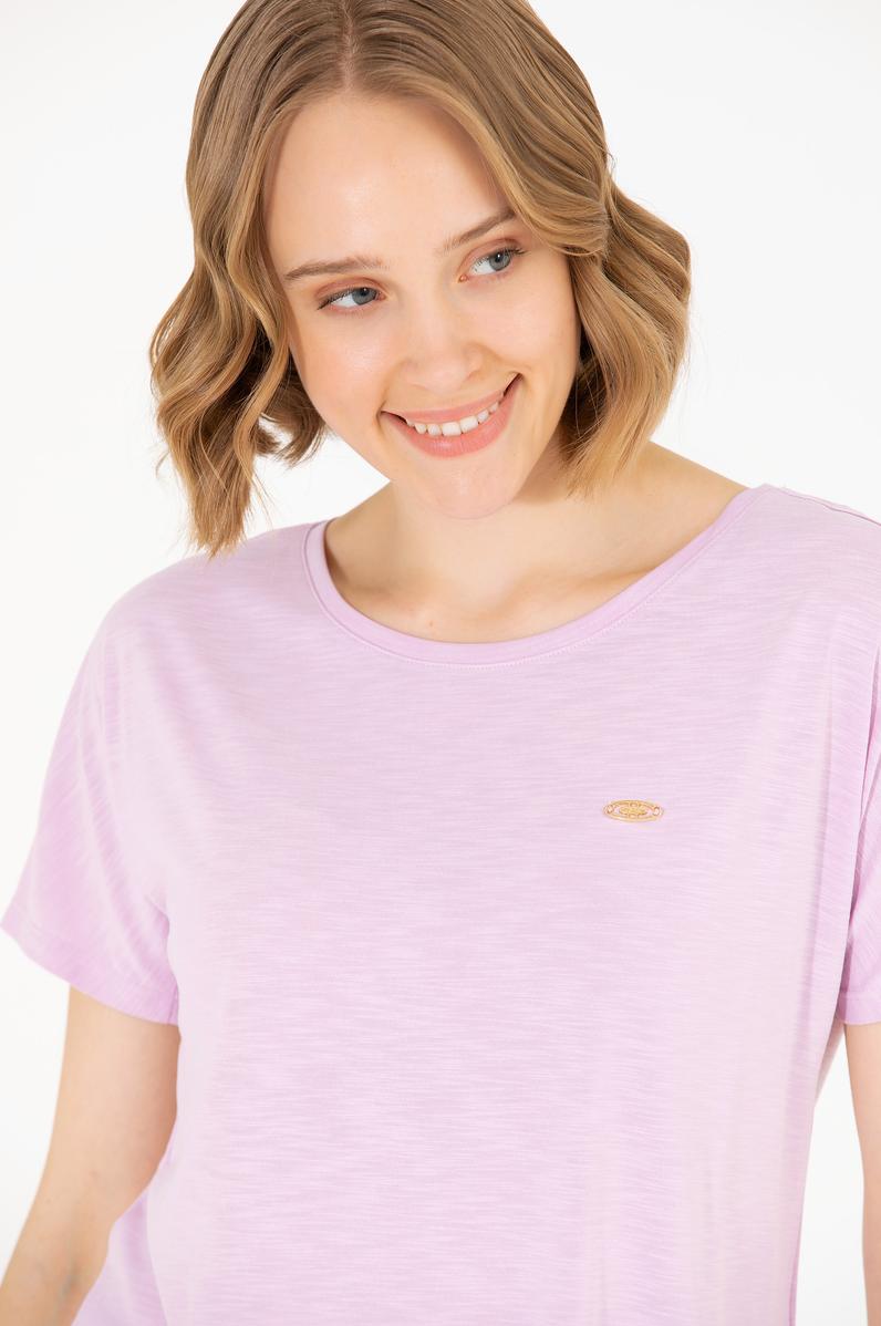 Kadın Manolya Bisiklet Yaka Tişört