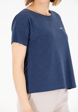 Kadın Lacivert Bisiklet Yaka Tişört - 50270121014