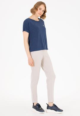 Kadın Lacivert Bisiklet Yaka Tişört - 50270121014