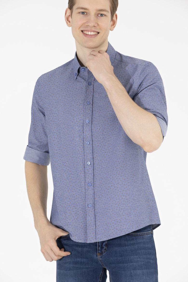 Erkek Mavi Uzun Kollu Gömlek - 50265203005
