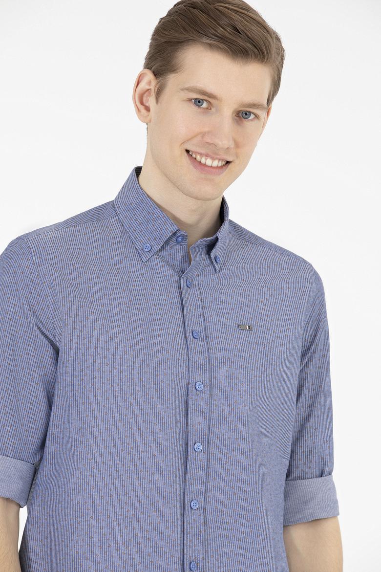 Erkek Mavi Uzun Kollu Gömlek - 50265203005