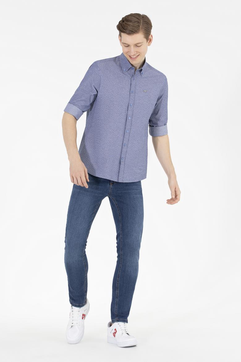 Erkek Mavi Uzun Kollu Gömlek - 50265203005