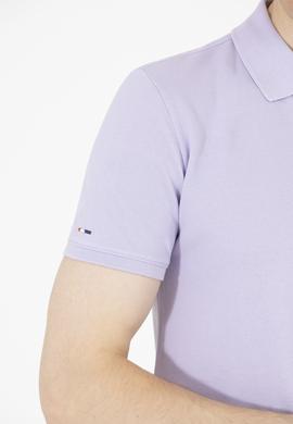 Erkek Lila Basic Polo Yaka Tişört - 50263238030