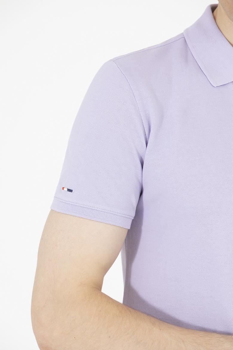 Erkek Lila Basic Polo Yaka Tişört - 50263238030