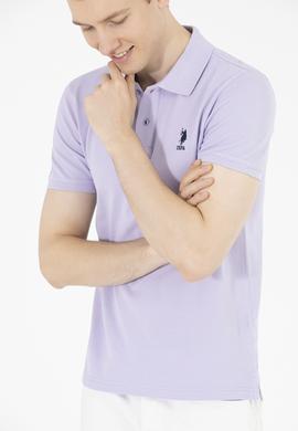 Erkek Lila Basic Polo Yaka Tişört - 50263238030