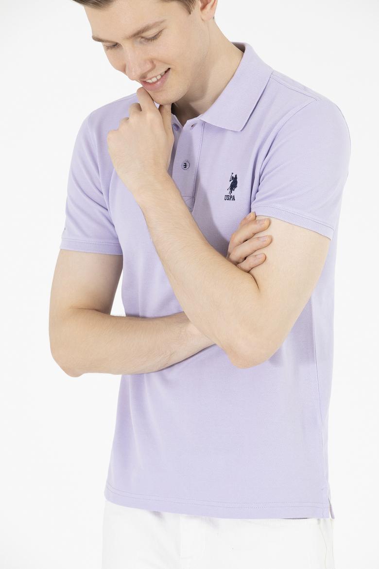 Erkek Lila Basic Polo Yaka Tişört - 50263238030
