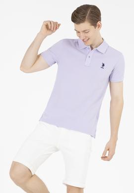 Erkek Lila Basic Polo Yaka Tişört - 50263238030