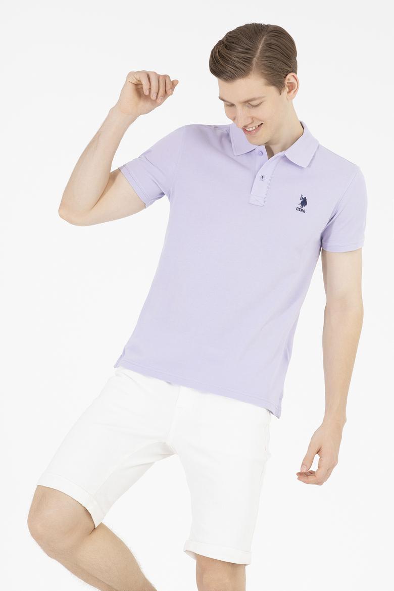 Erkek Lila Basic Polo Yaka Tişört - 50263238030