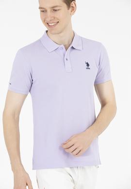 Erkek Lila Basic Polo Yaka Tişört - 50263238030