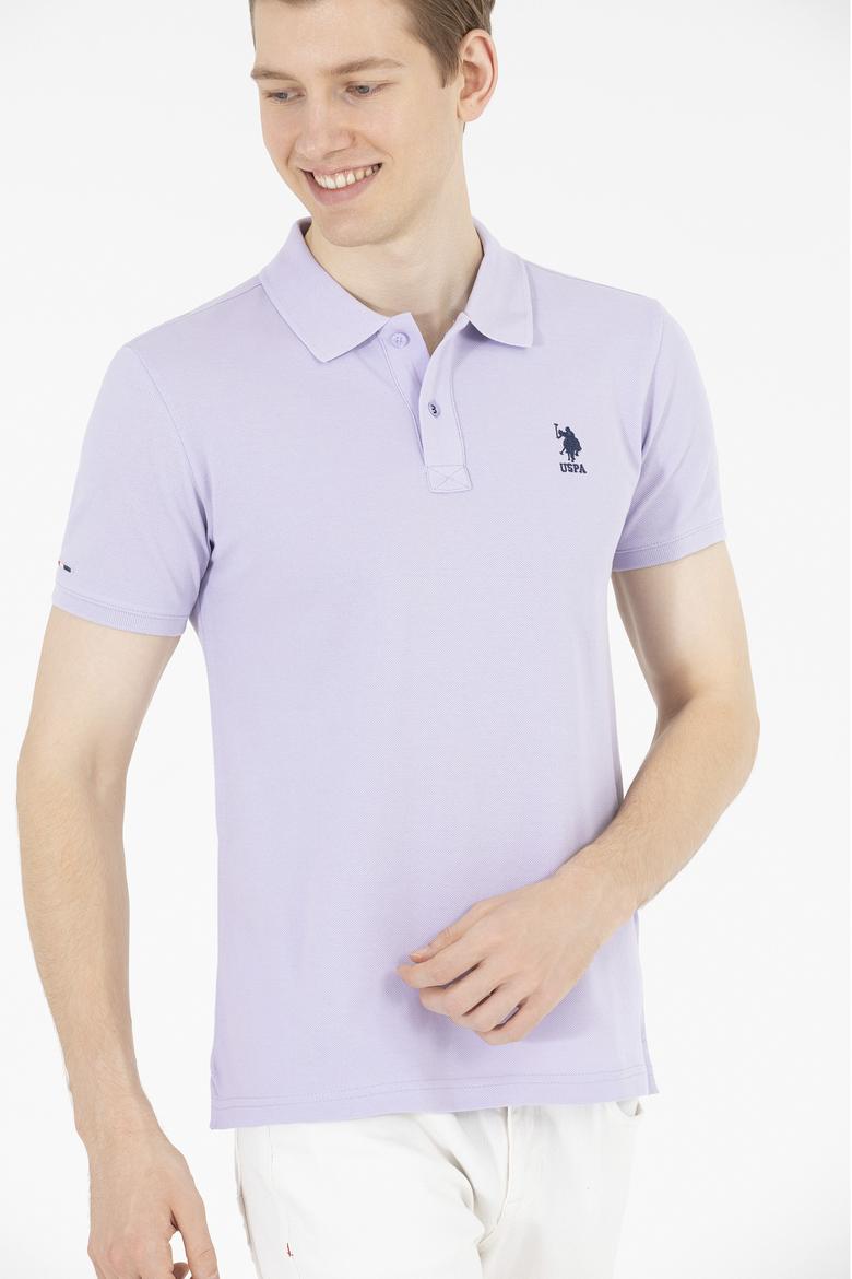 Erkek Lila Basic Polo Yaka Tişört