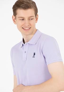 Erkek Lila Basic Polo Yaka Tişört - 50263238030