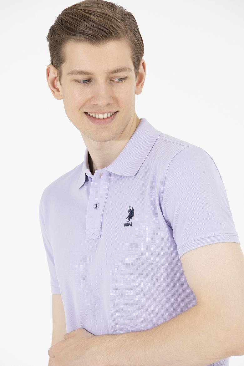 Erkek Lila Basic Polo Yaka Tişört - 50263238030