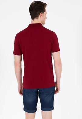 Erkek Plum Polo Yaka Basic T-Shirt - 50249149348