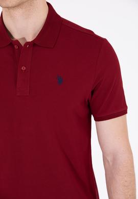 Erkek Plum Polo Yaka Basic T-Shirt - 50249149348