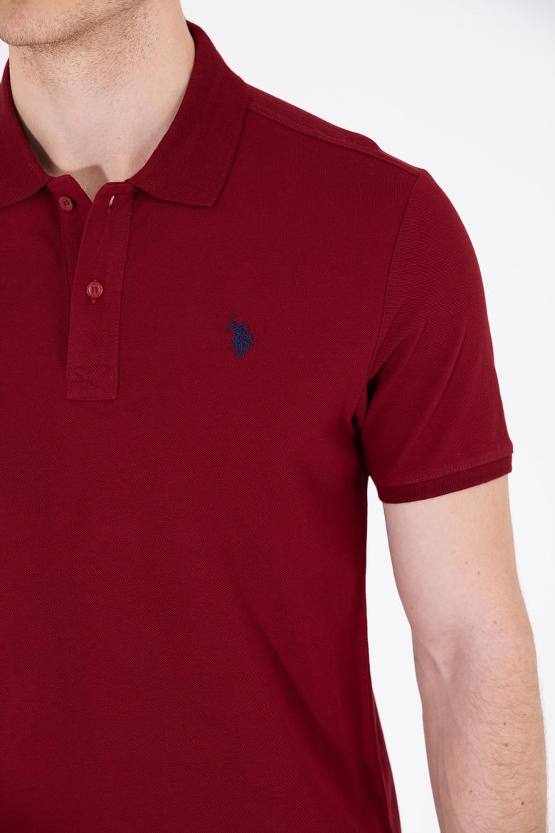 Erkek Plum Polo Yaka Basic T-Shirt - 50249149348