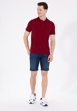 Erkek Plum Polo Yaka Basic T-Shirt - 50249149348