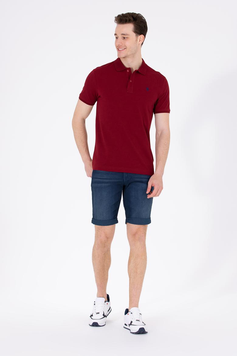 Erkek Plum Polo Yaka Basic T-Shirt - 50249149348