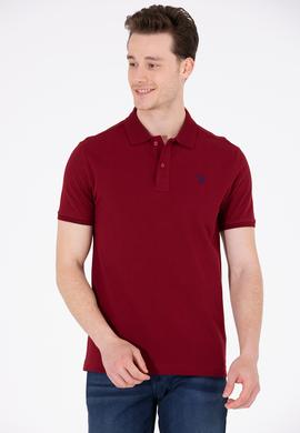 Erkek Plum Polo Yaka Basic T-Shirt - 50249149348