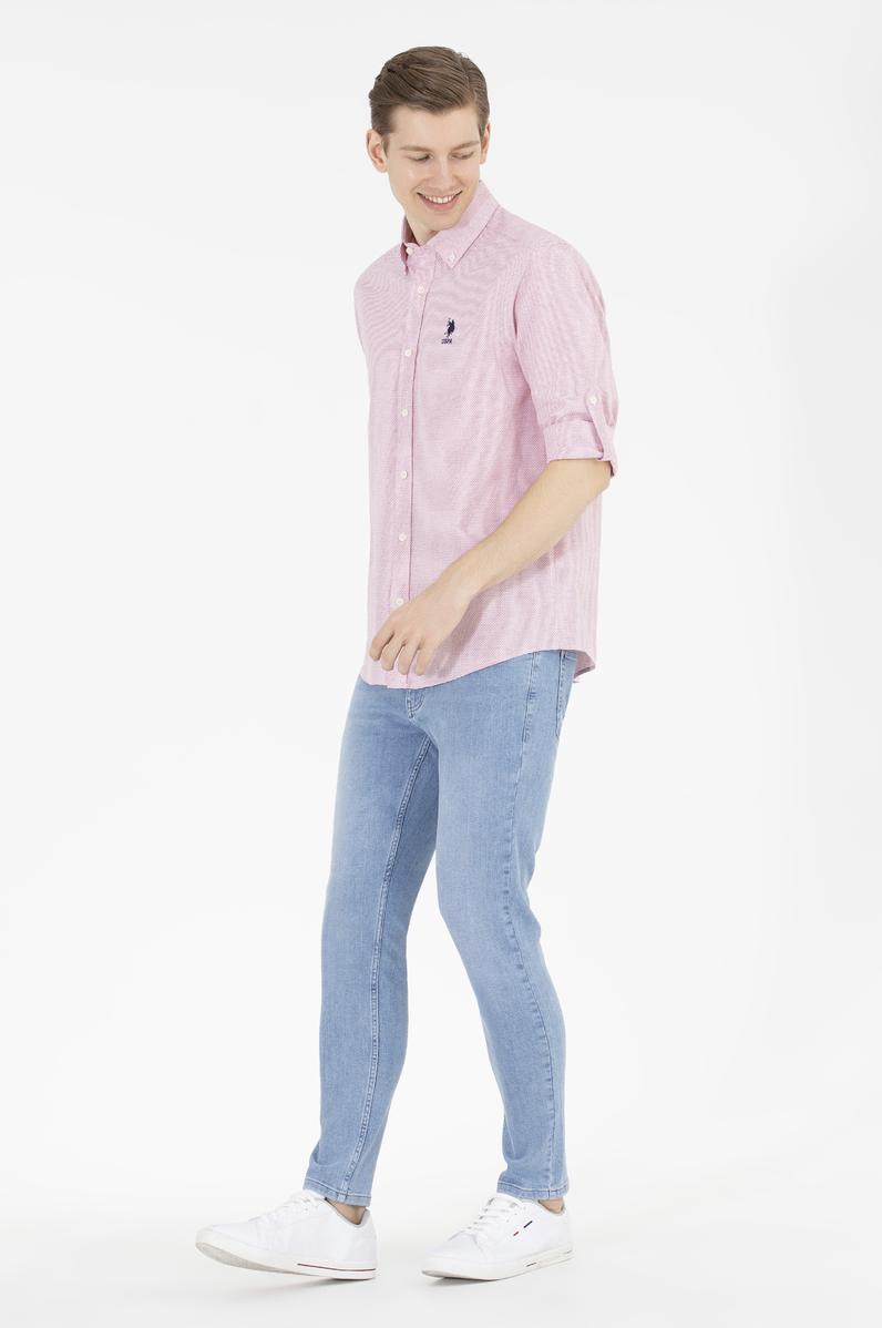 Erkek Kırmızı Uzun Kollu Gömlek