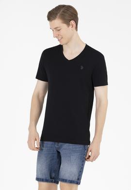 Erkek Siyah Basic V Yaka Tişört - 50262975026