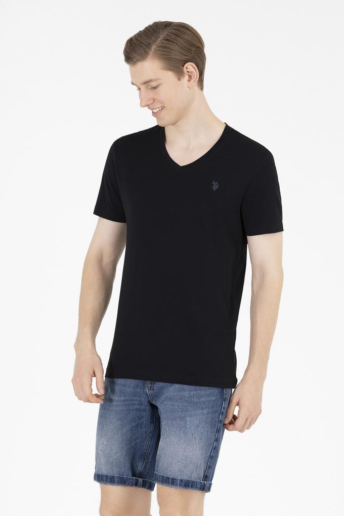 Erkek Siyah Basic V Yaka Tişört