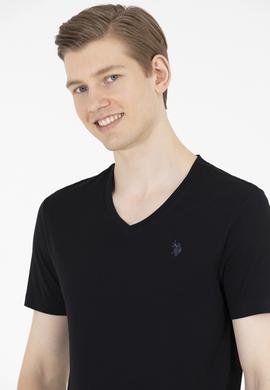 Erkek Siyah Basic V Yaka Tişört - 50262975026