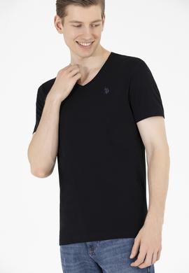 Erkek Siyah Basic V Yaka Tişört - 50262975026