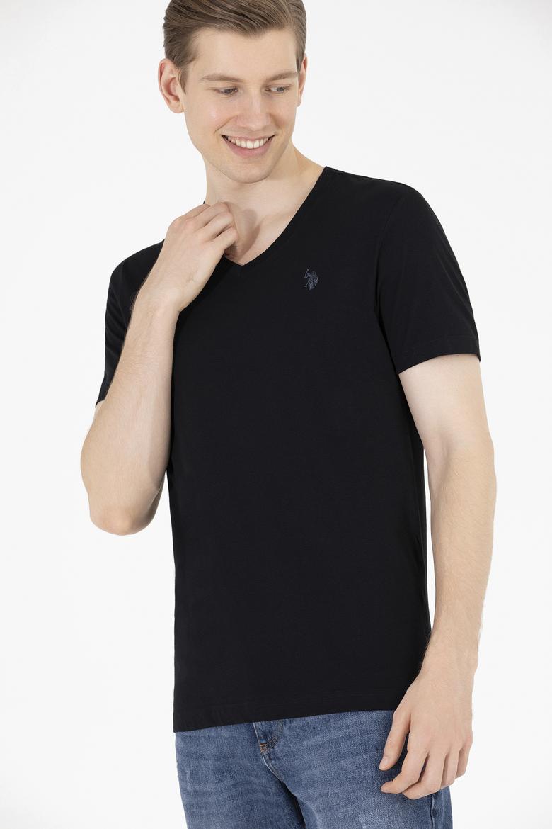 Erkek Siyah Basic V Yaka Tişört - 50262975026