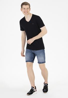 Erkek Siyah Basic V Yaka Tişört - 50262975026