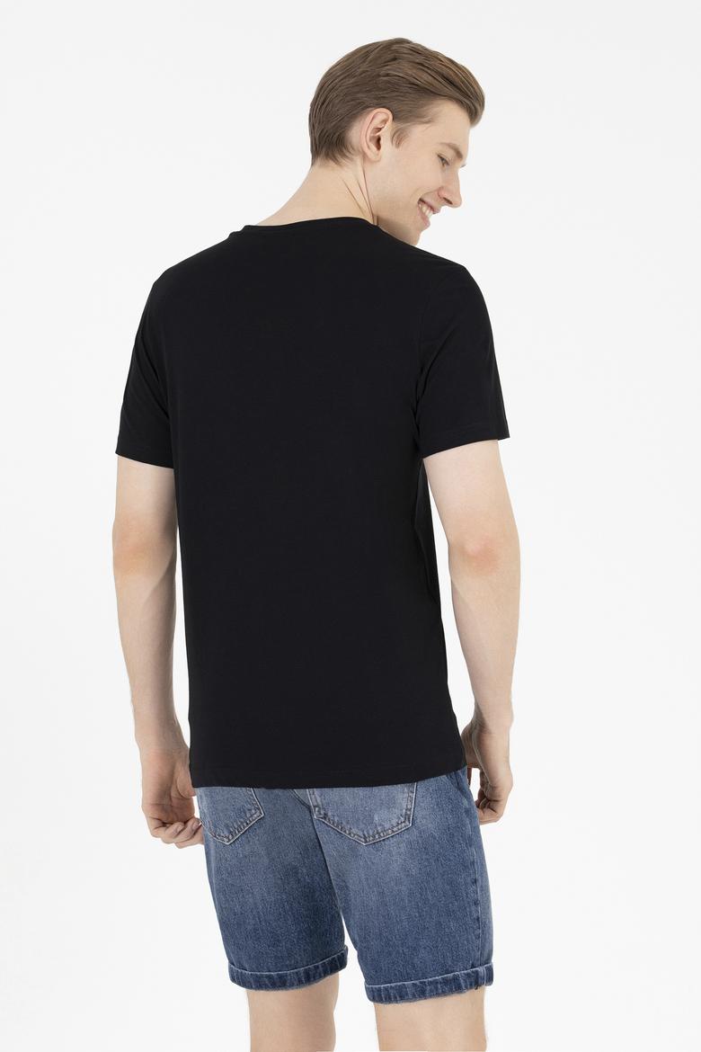 Erkek Siyah Basic V Yaka Tişört - 50262975026