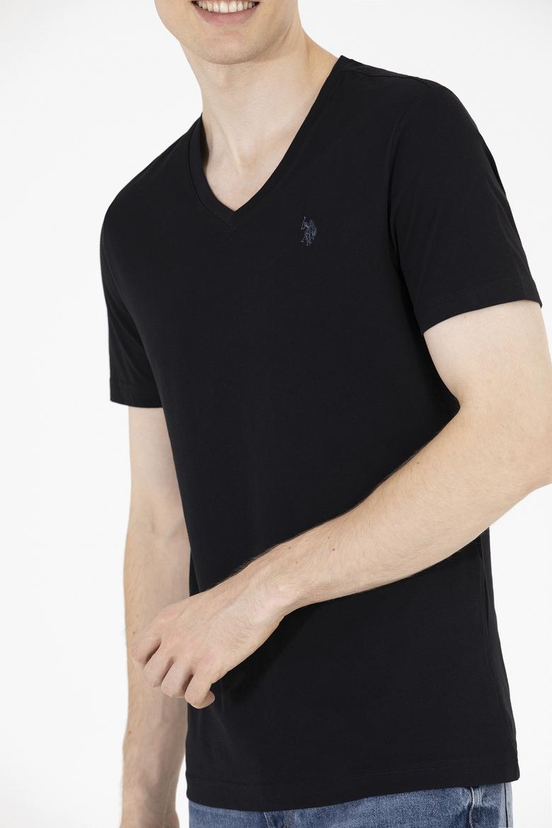 Erkek Siyah Basic V Yaka Tişört - 50262975026