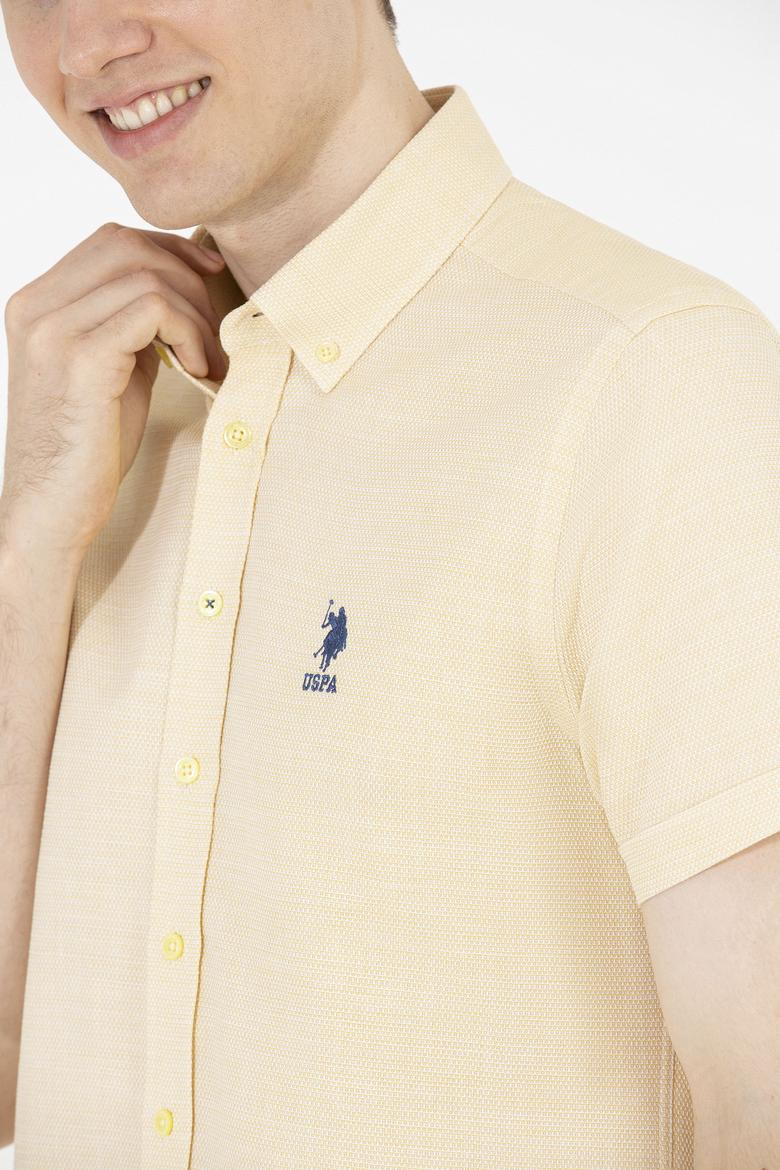 Erkek Açık Sarı Kısa Kollu Gömlek - 50263530025