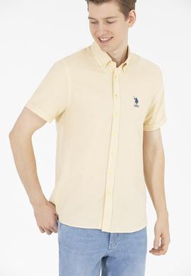 Erkek Açık Sarı Kısa Kollu Gömlek - 50263530025